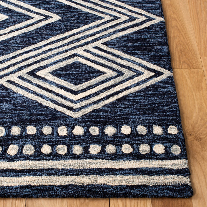 SAFAVIEH Micro-Loop Collection MLP156N Navy / Ivory Rug Image 11