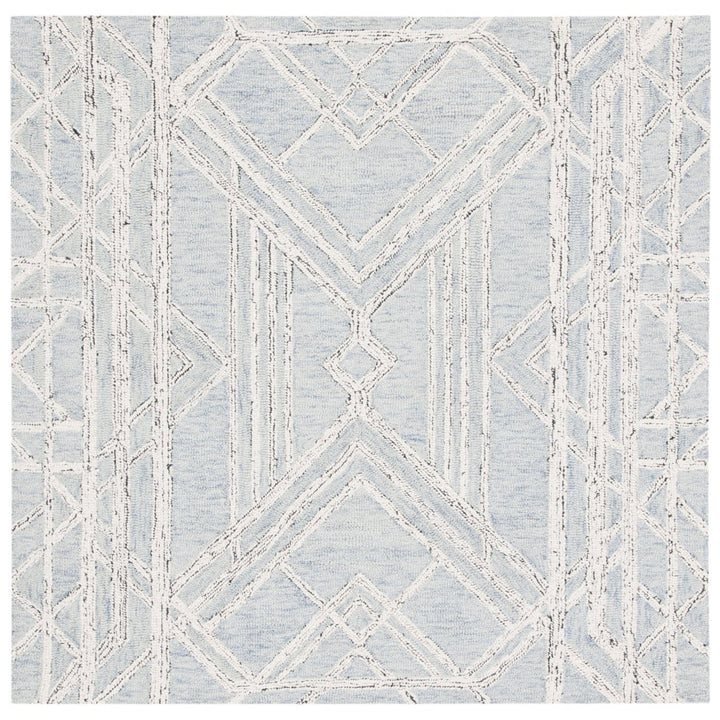 SAFAVIEH Micro-Loop MLP173M Light Blue / Ivory Rug Image 1