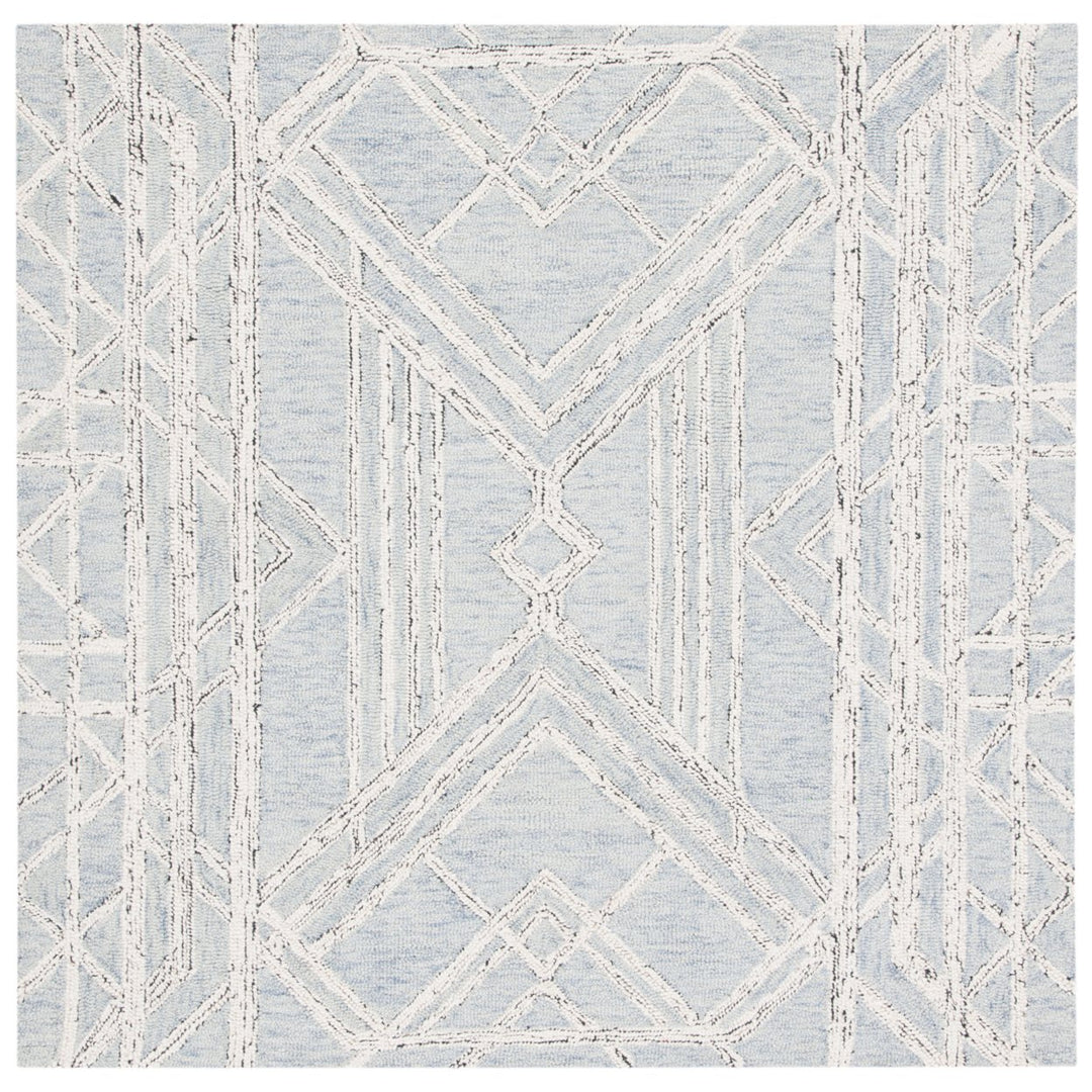 SAFAVIEH Micro-Loop MLP173M Light Blue / Ivory Rug Image 1