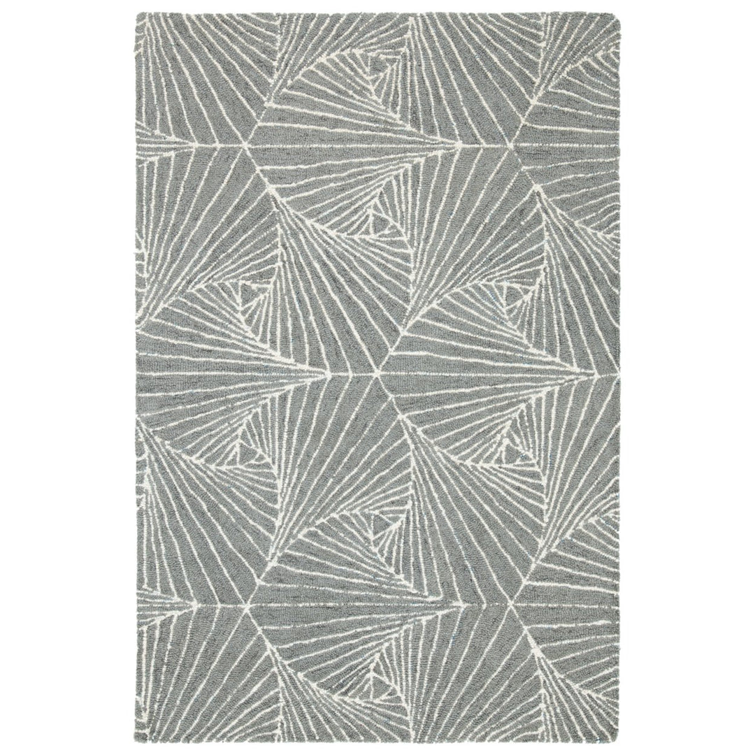 SAFAVIEH Micro-Loop MLP174F Handmade Grey / Ivory Rug Image 1