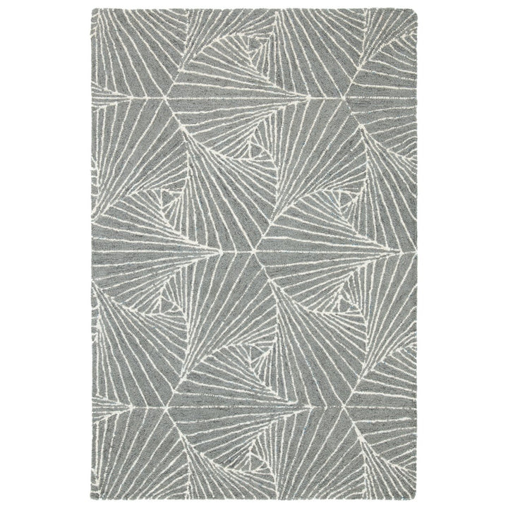 SAFAVIEH Micro-Loop MLP174F Handmade Grey / Ivory Rug Image 1