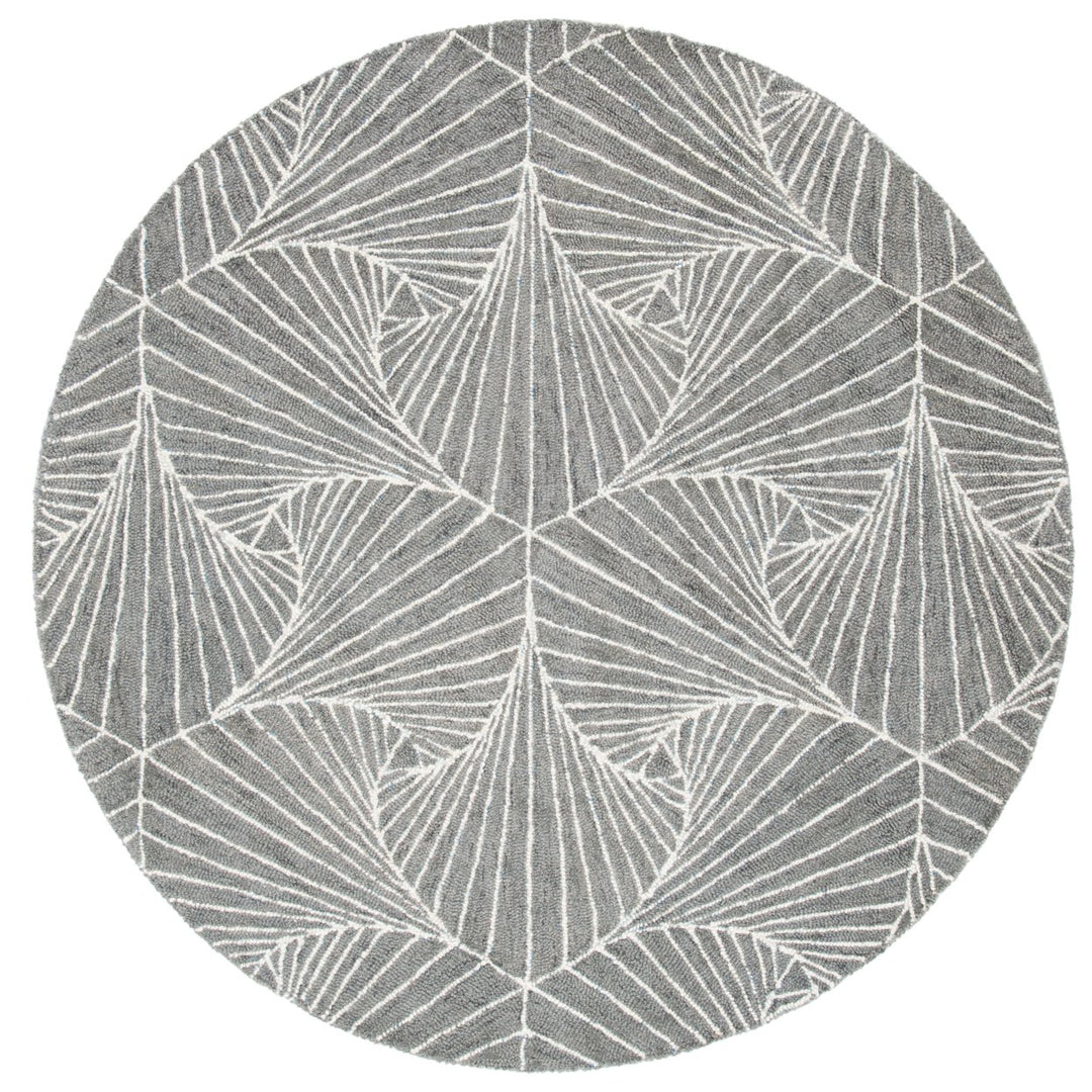 SAFAVIEH Micro-Loop MLP174F Handmade Grey / Ivory Rug Image 1