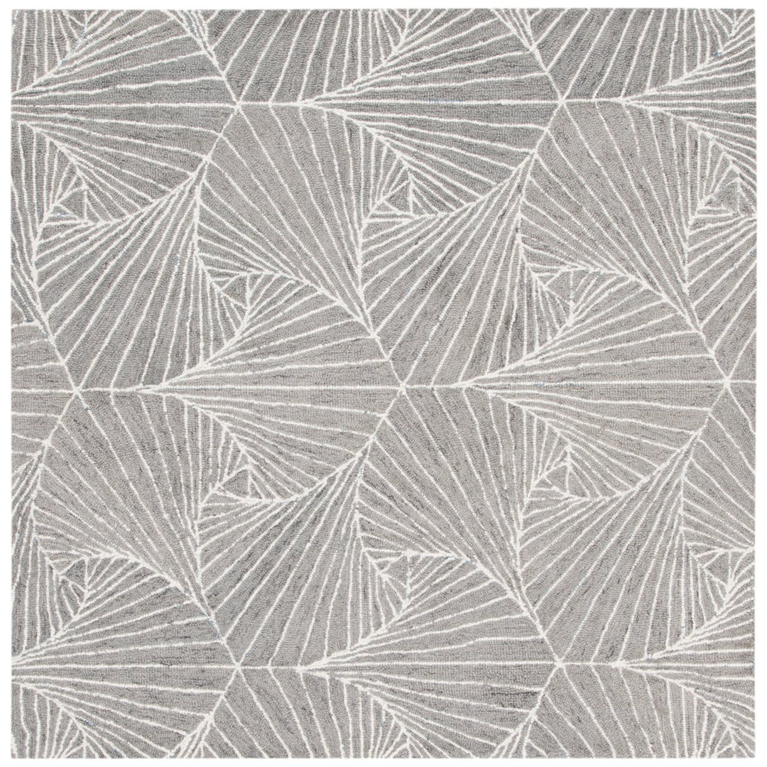 SAFAVIEH Micro-Loop MLP174F Handmade Grey / Ivory Rug Image 1