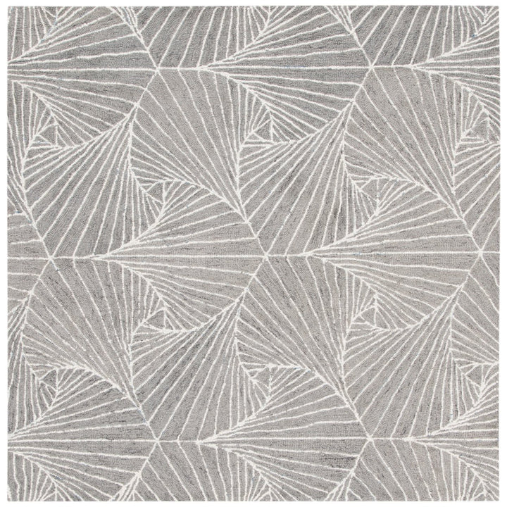 SAFAVIEH Micro-Loop MLP174F Handmade Grey / Ivory Rug Image 1