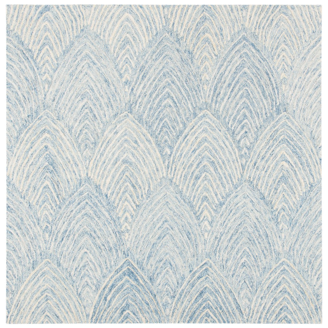 SAFAVIEH Micro-Loop MLP177M Light Blue / Ivory Rug Image 1