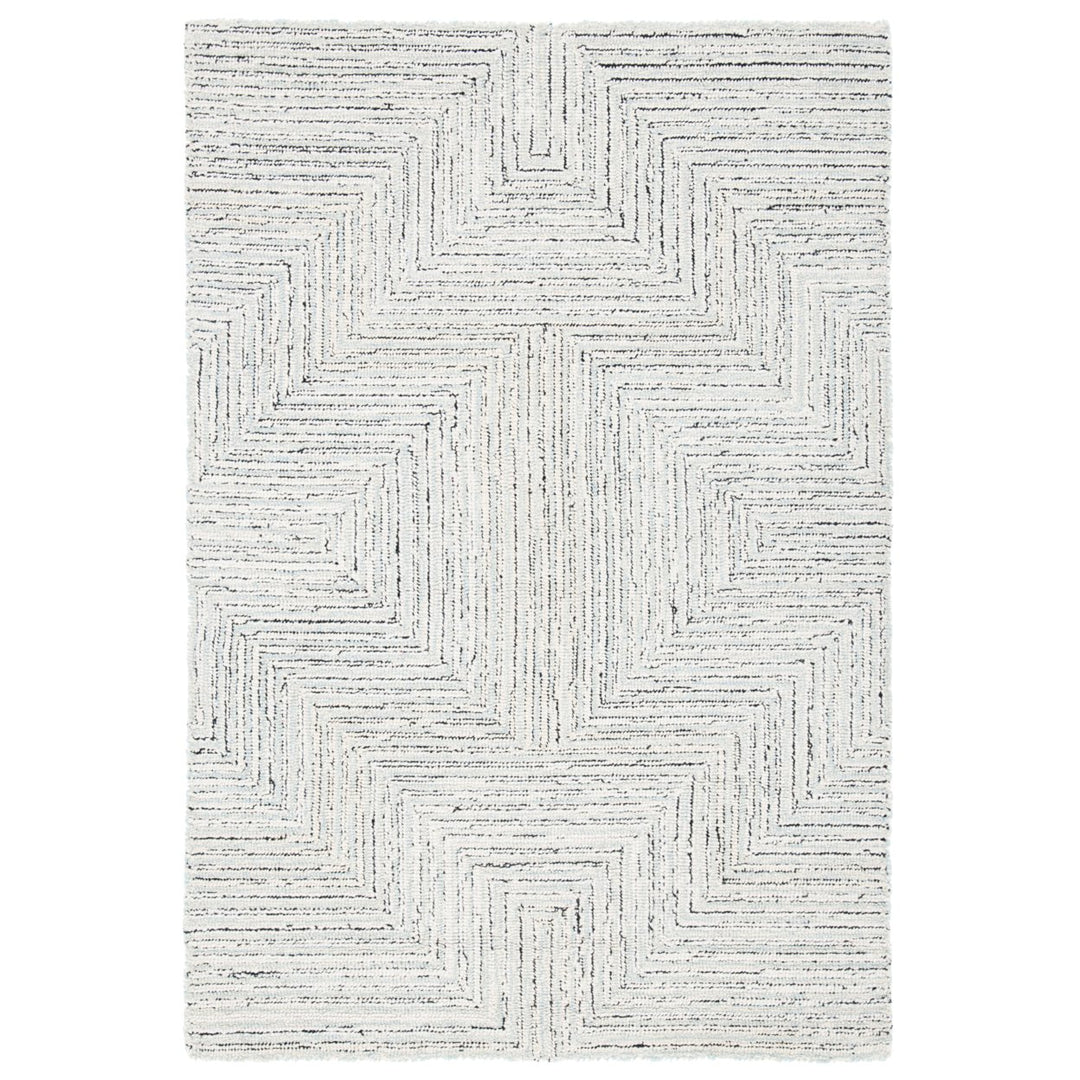 SAFAVIEH Micro-Loop MLP176F Light Grey / Ivory Rug Image 1