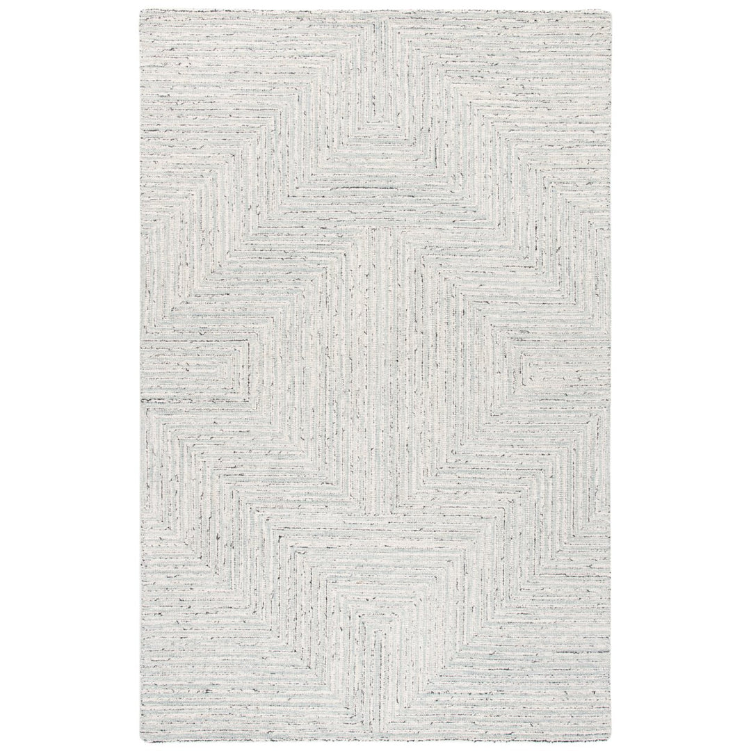 SAFAVIEH Micro-Loop MLP176F Light Grey / Ivory Rug Image 4