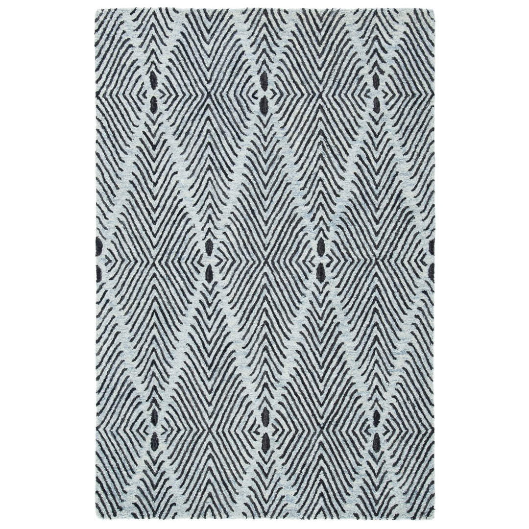 SAFAVIEH Micro-Loop MLP179M Light Blue / Charcoal Rug Image 1