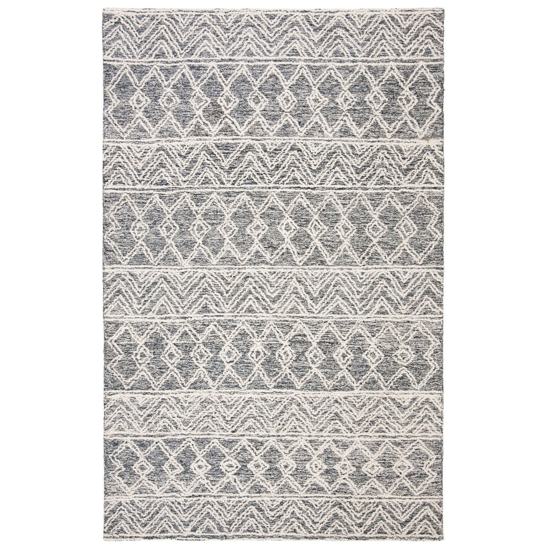 SAFAVIEH Micro-Loop MLP203A Handmade Ivory / Black Rug Image 1