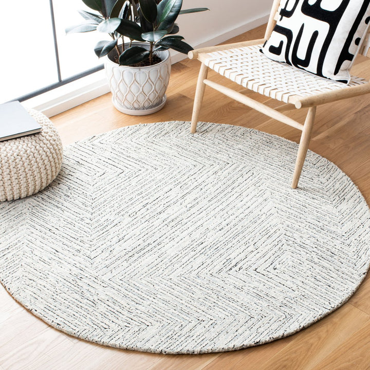 SAFAVIEH Micro-Loop MLP176F Light Grey / Ivory Rug Image 8