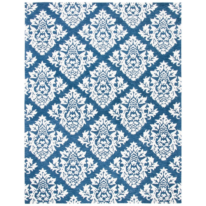 SAFAVIEH Micro-Loop MLP221M Handmade Blue / Ivory Rug Image 1