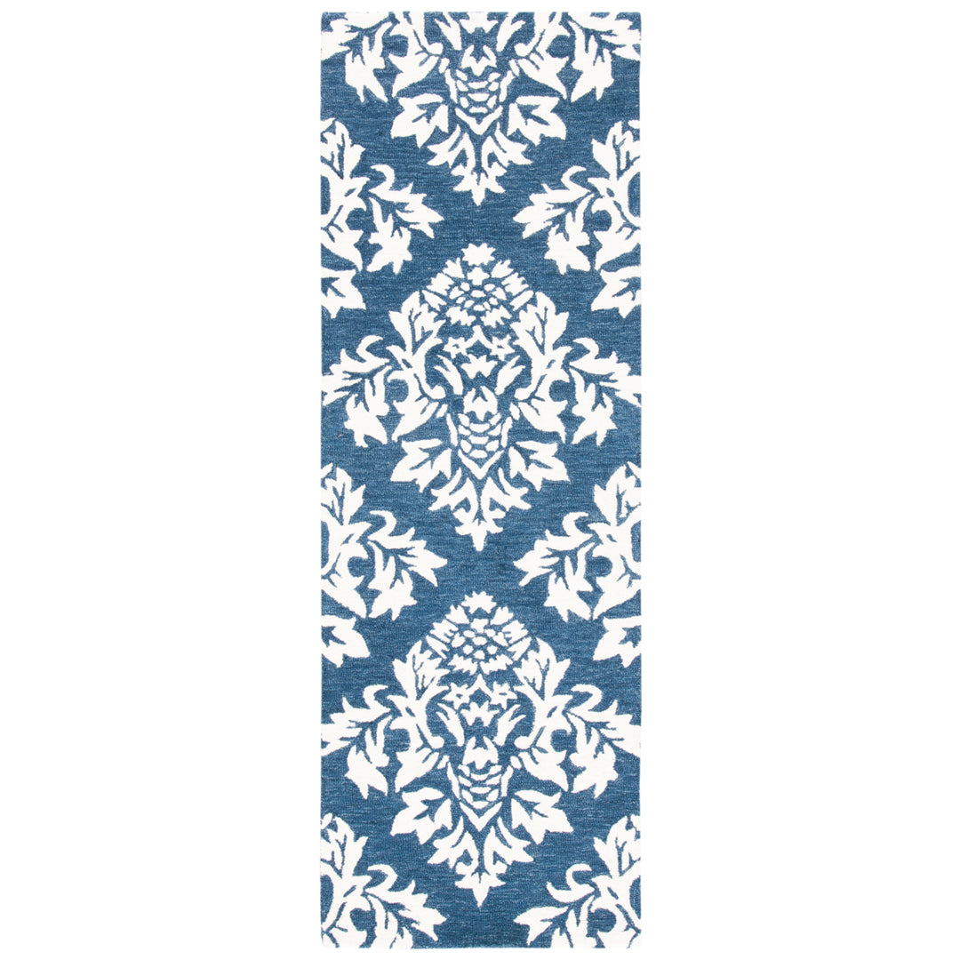 SAFAVIEH Micro-Loop MLP221M Handmade Blue / Ivory Rug Image 3