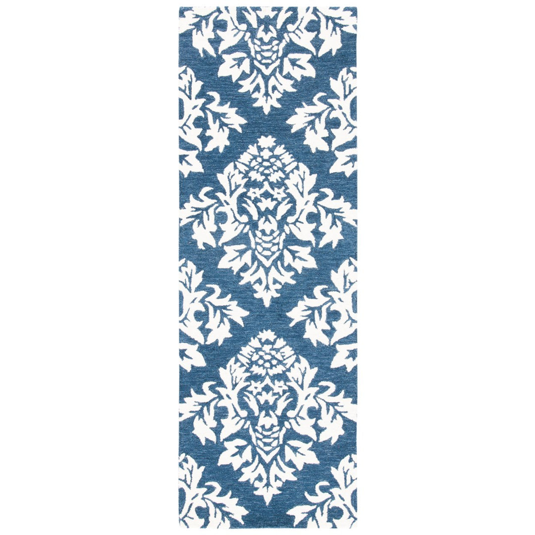 SAFAVIEH Micro-Loop MLP221M Handmade Blue / Ivory Rug Image 1