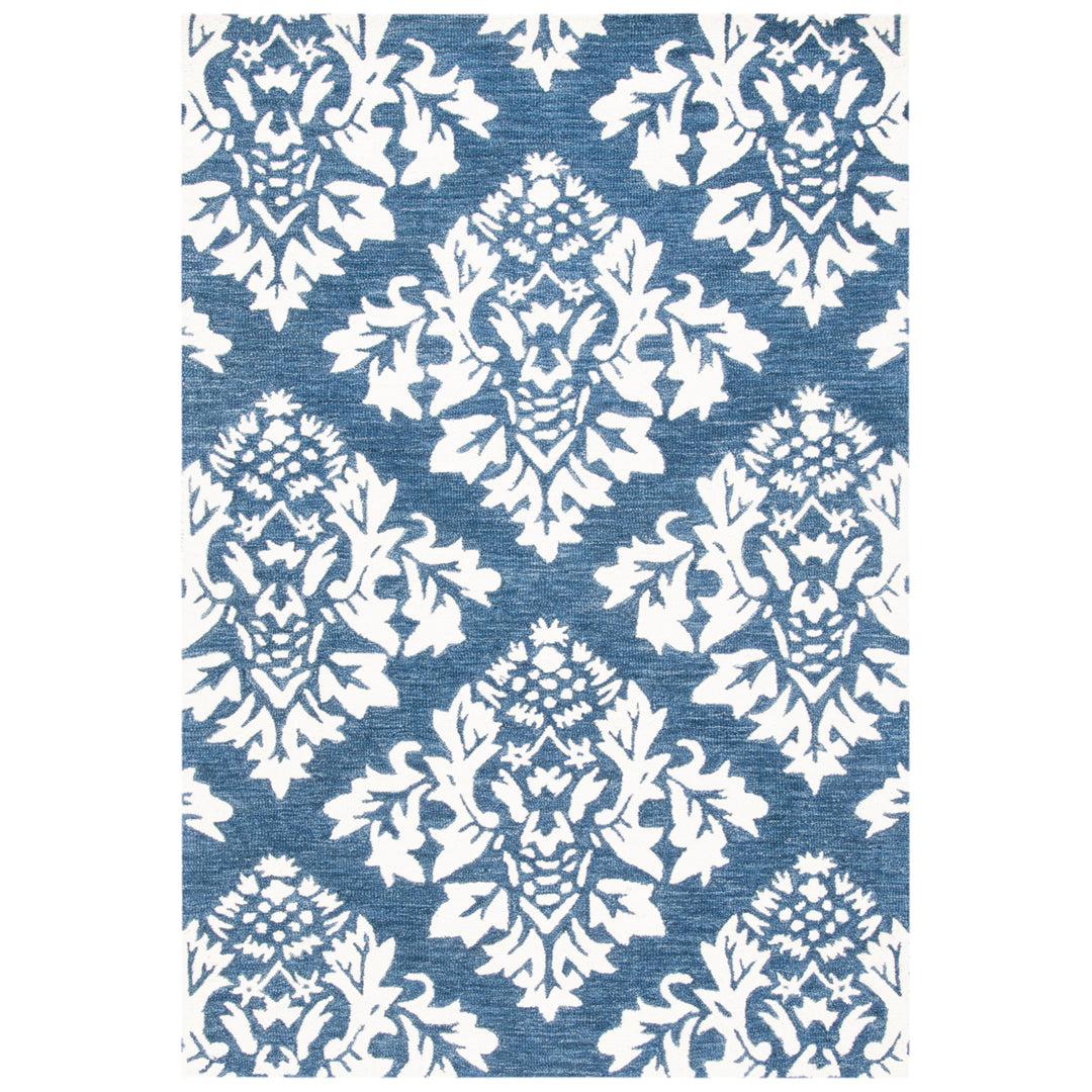 SAFAVIEH Micro-Loop MLP221M Handmade Blue / Ivory Rug Image 6