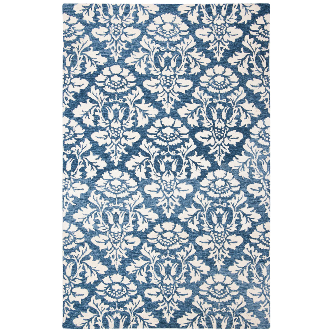 SAFAVIEH Micro-Loop MLP221M Handmade Blue / Ivory Rug Image 7