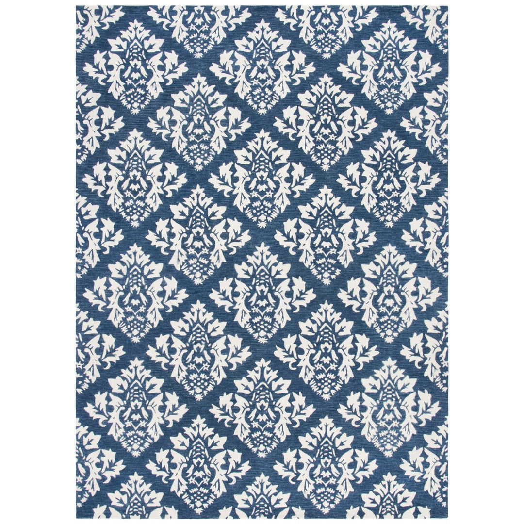 SAFAVIEH Micro-Loop MLP221M Handmade Blue / Ivory Rug Image 8