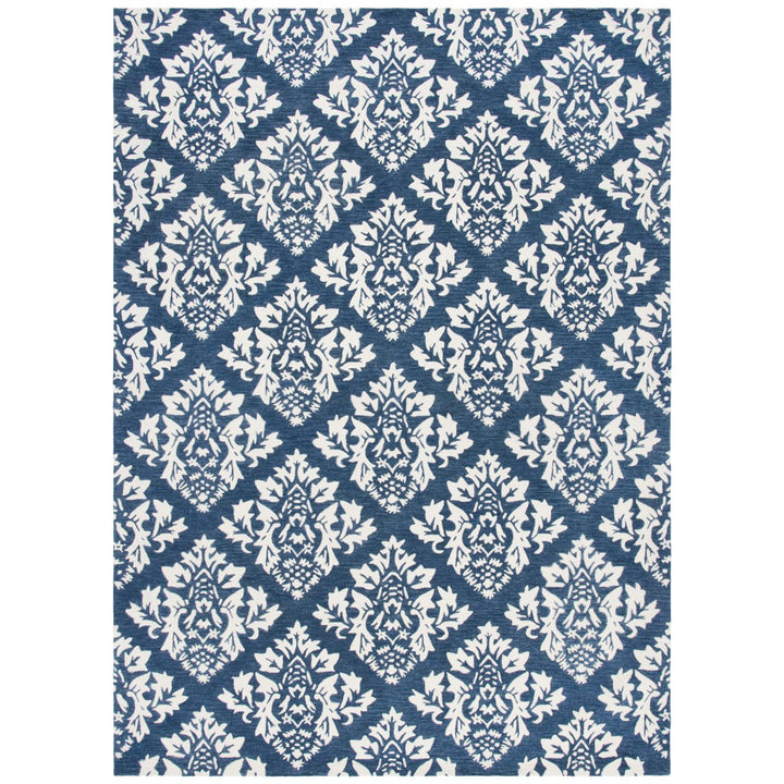 SAFAVIEH Micro-Loop MLP221M Handmade Blue / Ivory Rug Image 8