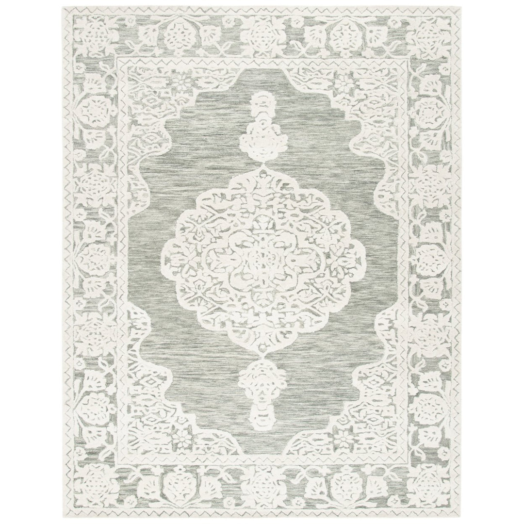 SAFAVIEH Micro-Loop MLP275F Handmade Grey / Ivory Rug Image 1