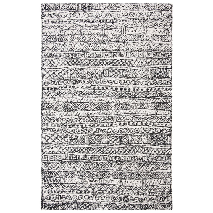 SAFAVIEH Micro-Loop MLP228A Handmade Ivory / Black Rug Image 1