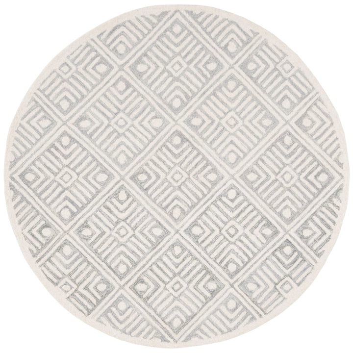 SAFAVIEH Micro-Loop MLP262F Handmade Grey / Ivory Rug Image 1