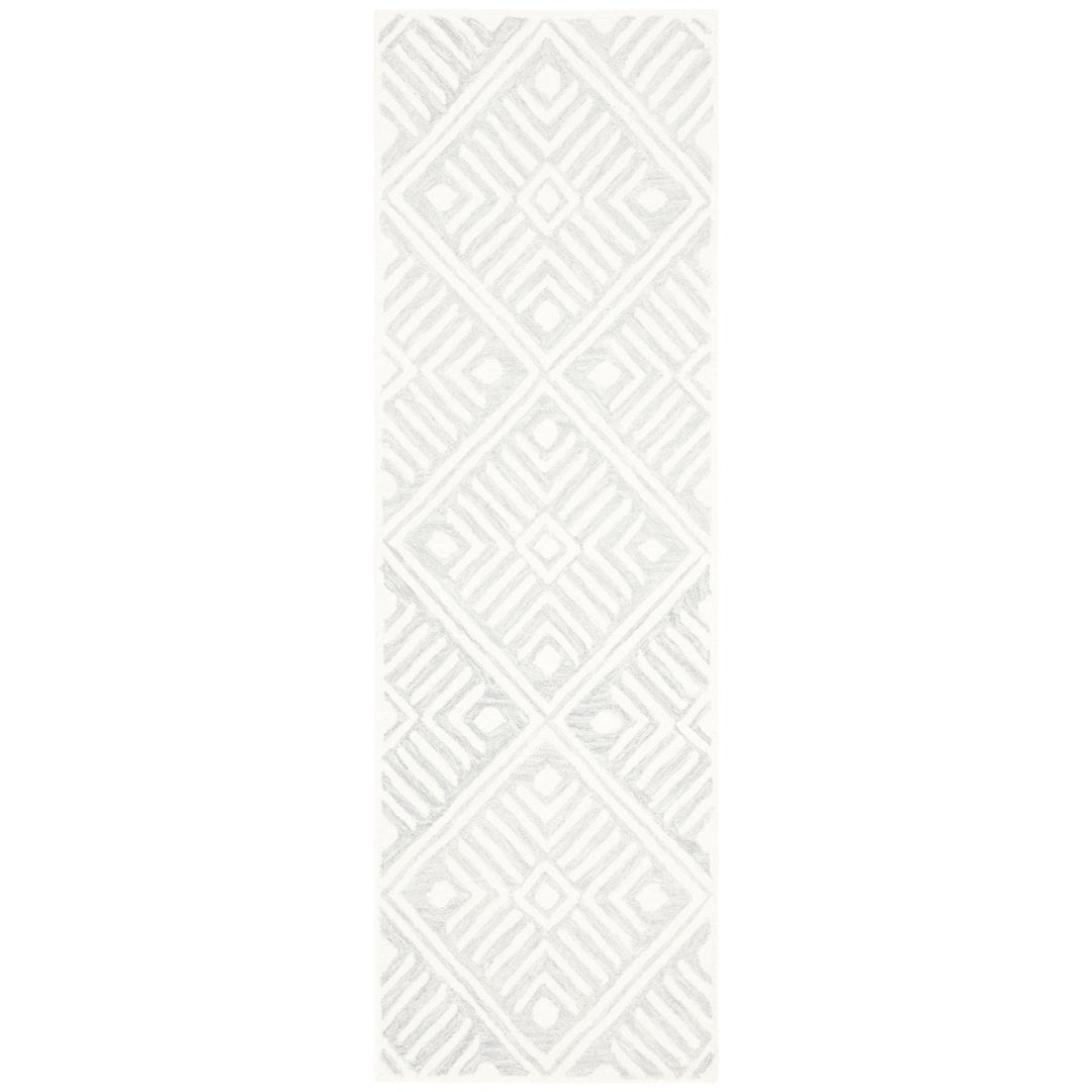 SAFAVIEH Micro-Loop MLP262F Handmade Grey / Ivory Rug Image 1