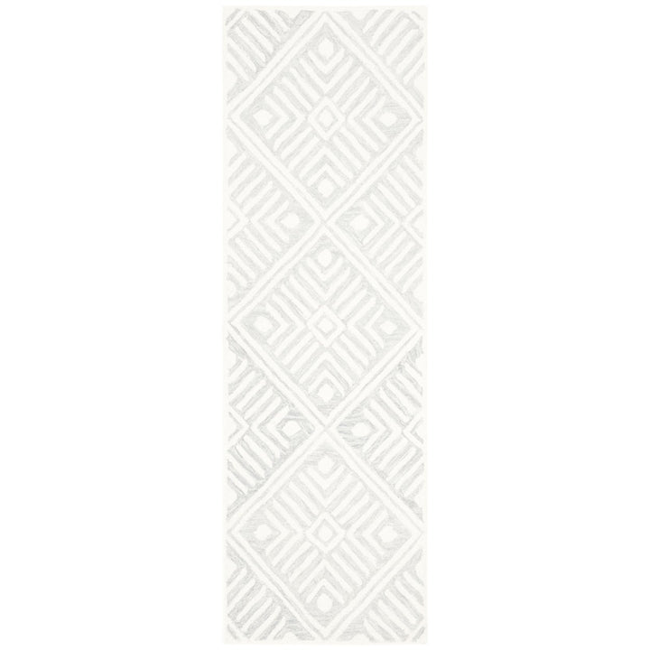 SAFAVIEH Micro-Loop MLP262F Handmade Grey / Ivory Rug Image 1