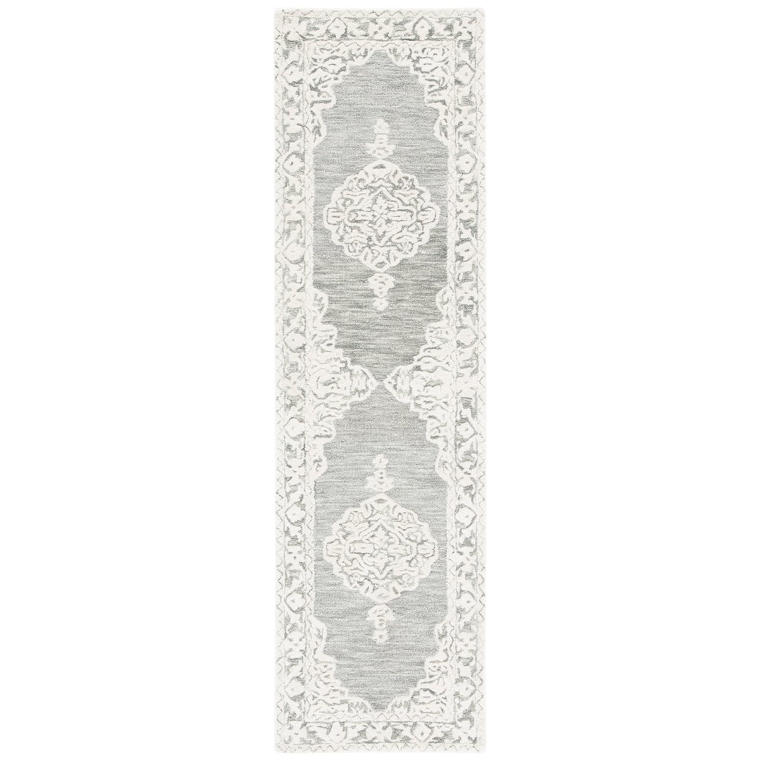 SAFAVIEH Micro-Loop MLP275F Handmade Grey / Ivory Rug Image 1