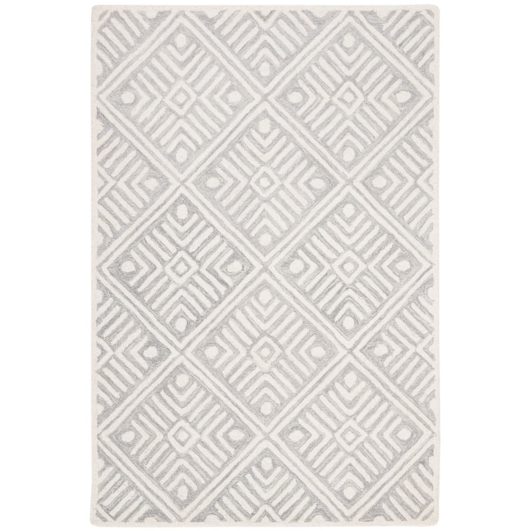 SAFAVIEH Micro-Loop MLP262F Handmade Grey / Ivory Rug Image 1