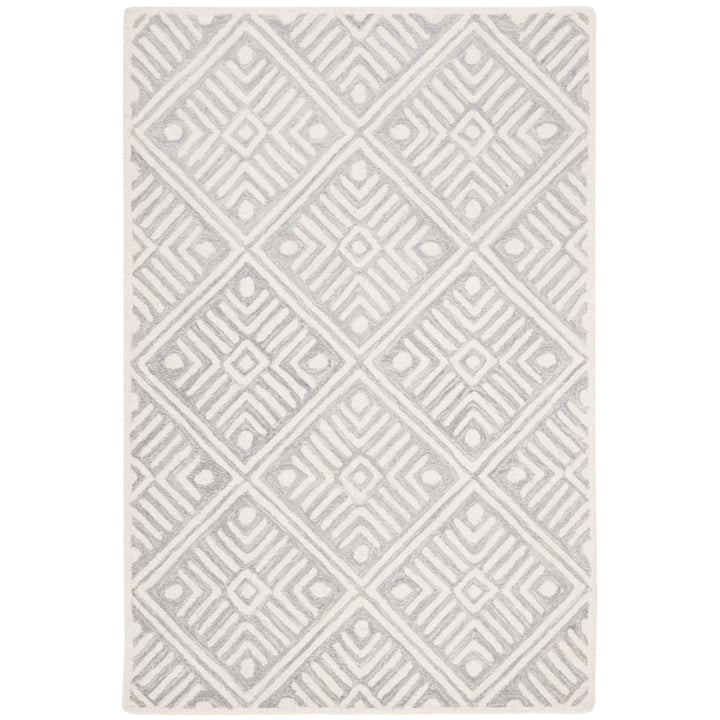 SAFAVIEH Micro-Loop MLP262F Handmade Grey / Ivory Rug Image 1