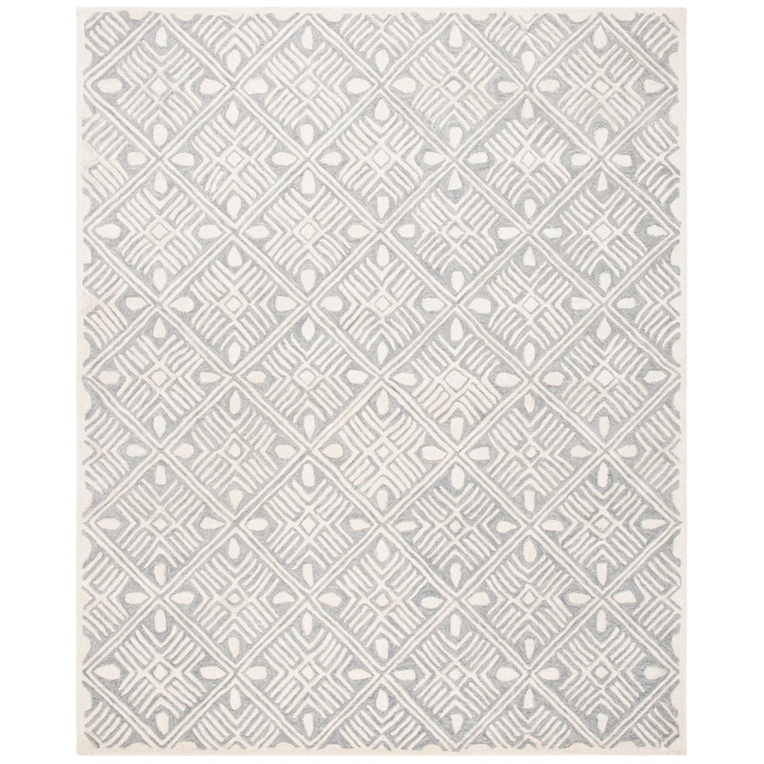 SAFAVIEH Micro-Loop MLP262F Handmade Grey / Ivory Rug Image 1