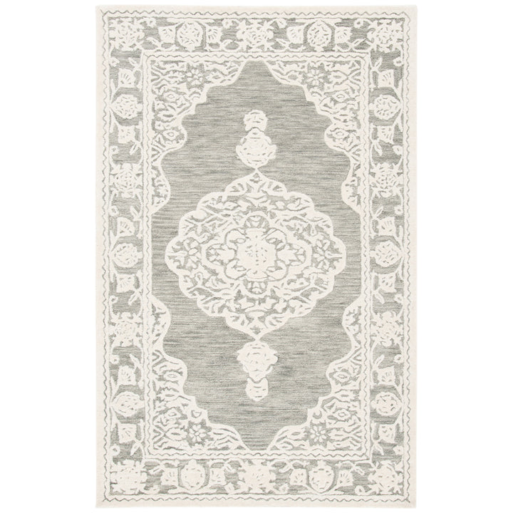 SAFAVIEH Micro-Loop MLP275F Handmade Grey / Ivory Rug Image 1