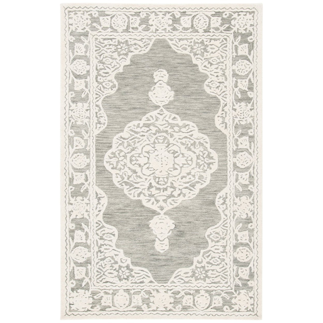 SAFAVIEH Micro-Loop MLP275F Handmade Grey / Ivory Rug Image 10