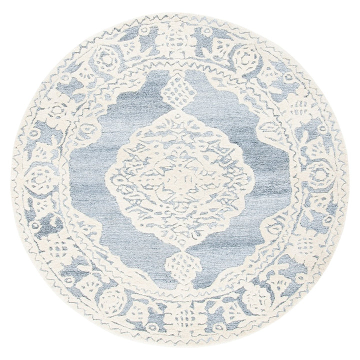 SAFAVIEH Micro-Loop MLP275M Light Blue / Ivory Rug Image 1