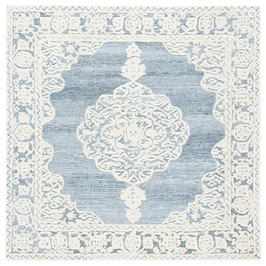 SAFAVIEH Micro-Loop MLP275M Light Blue / Ivory Rug Image 1