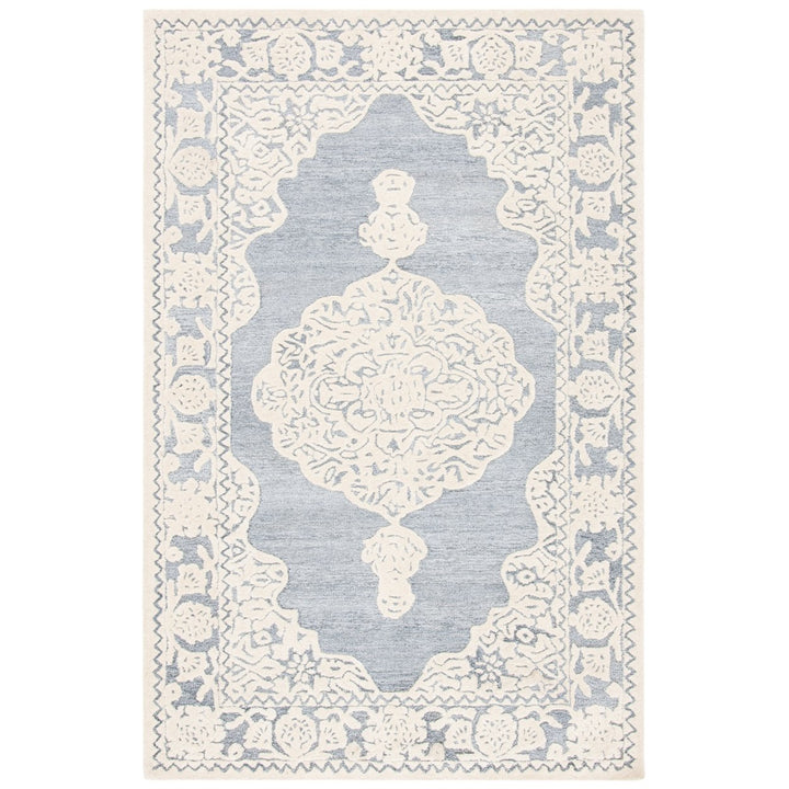 SAFAVIEH Micro-Loop MLP275M Light Blue / Ivory Rug Image 1