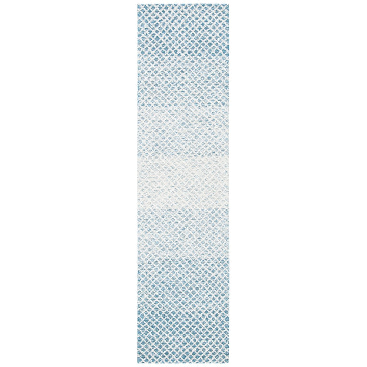 SAFAVIEH Micro-Loop MLP353M Handmade Blue / Ivory Rug Image 1