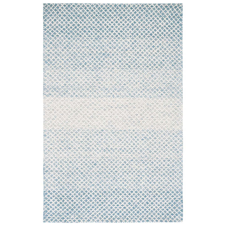 SAFAVIEH Micro-Loop MLP353M Handmade Blue / Ivory Rug Image 1