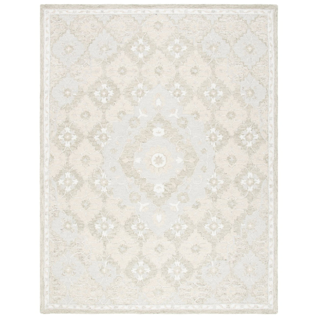 SAFAVIEH Micro-Loop MLP377B Handmade Beige / Grey Rug Image 1