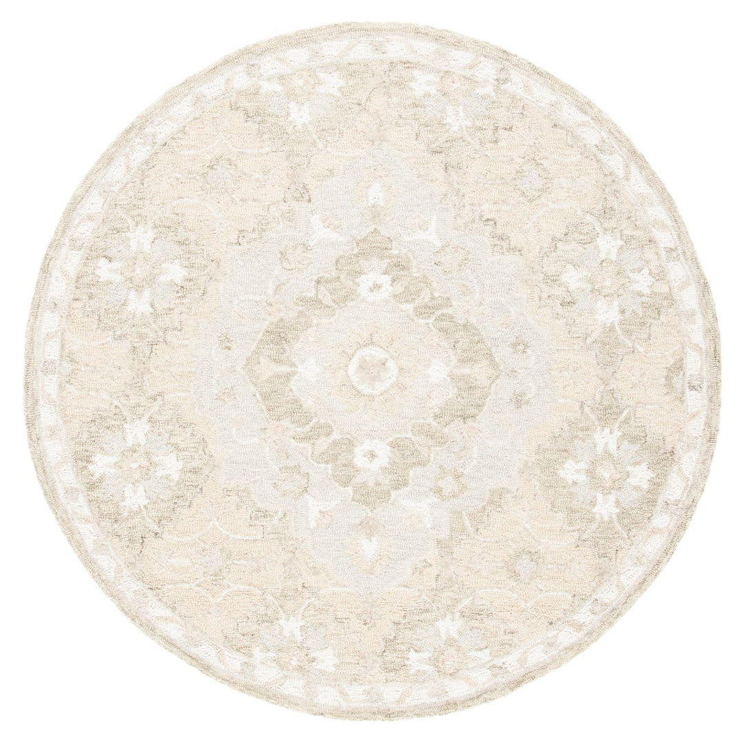 SAFAVIEH Micro-Loop MLP377B Handmade Beige / Grey Rug Image 4