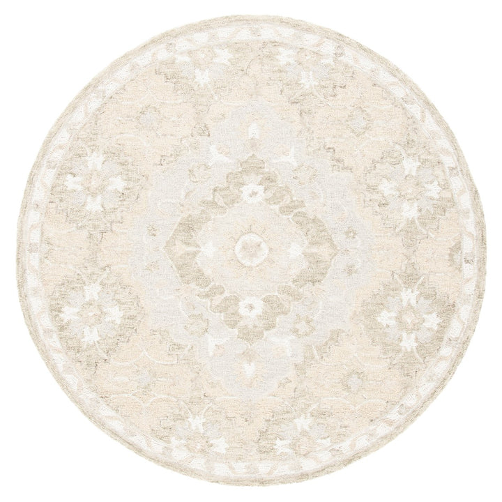 SAFAVIEH Micro-Loop MLP377B Handmade Beige / Grey Rug Image 4