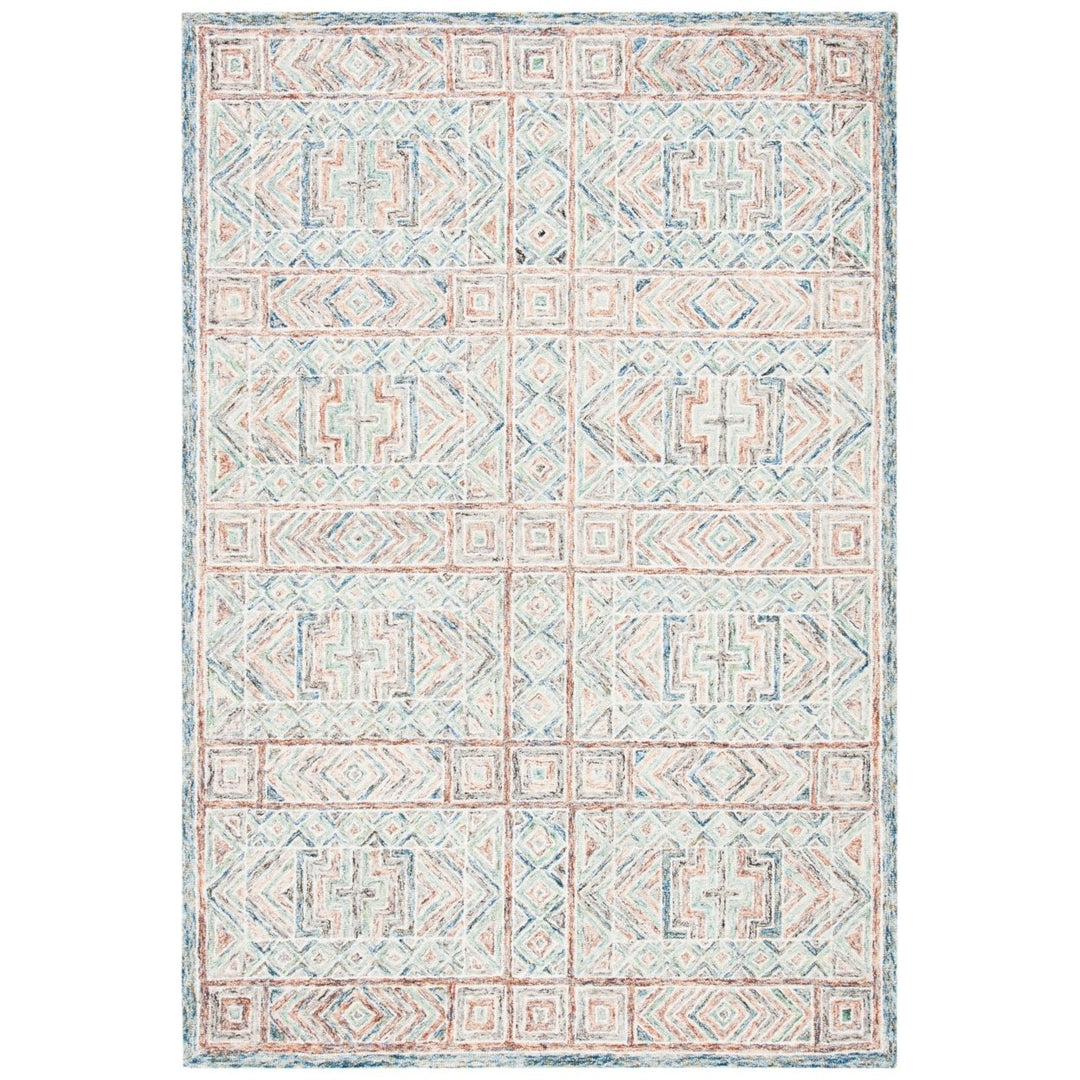 SAFAVIEH Micro-Loop MLP378M Handmade Blue / Green Rug Image 1