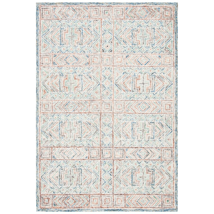 SAFAVIEH Micro-Loop MLP378M Handmade Blue / Green Rug Image 1