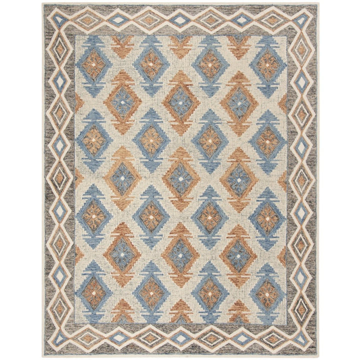 SAFAVIEH Micro-Loop MLP401A Handmade Blue / Beige Rug Image 1