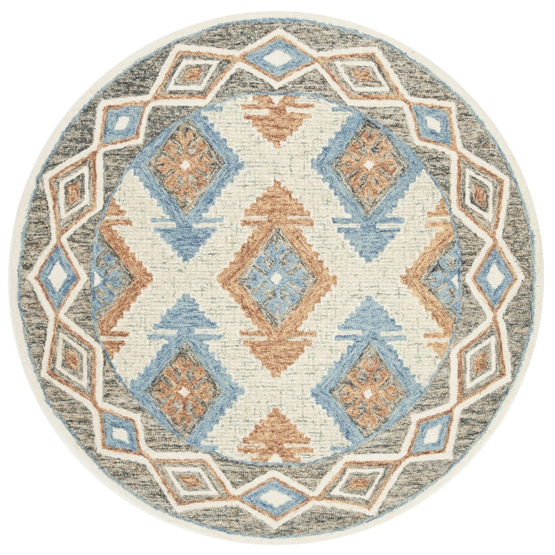 SAFAVIEH Micro-Loop MLP401A Handmade Blue / Beige Rug Image 4