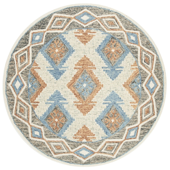 SAFAVIEH Micro-Loop MLP401A Handmade Blue / Beige Rug Image 4