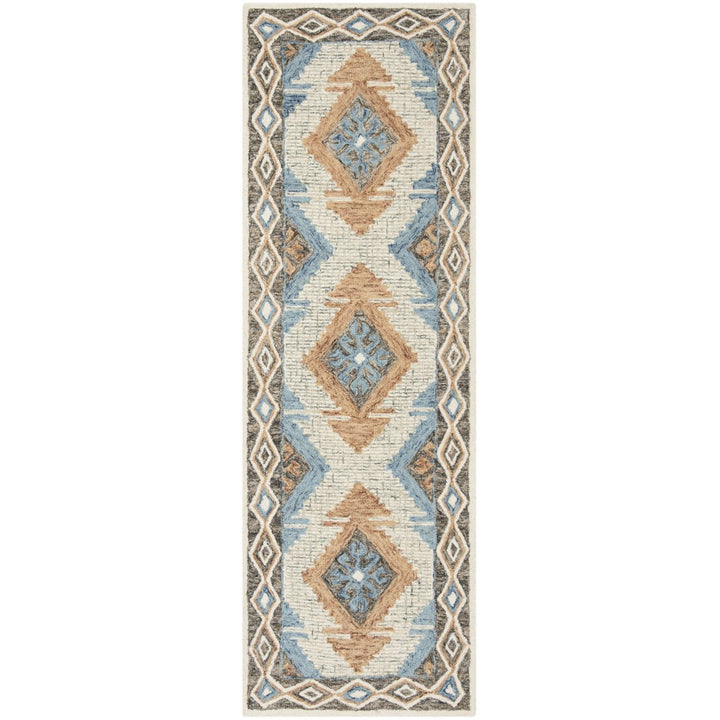 SAFAVIEH Micro-Loop MLP401A Handmade Blue / Beige Rug Image 5