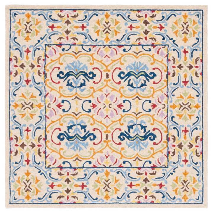 SAFAVIEH Micro-Loop MLP380B Handmade Beige / Blue Rug Image 1