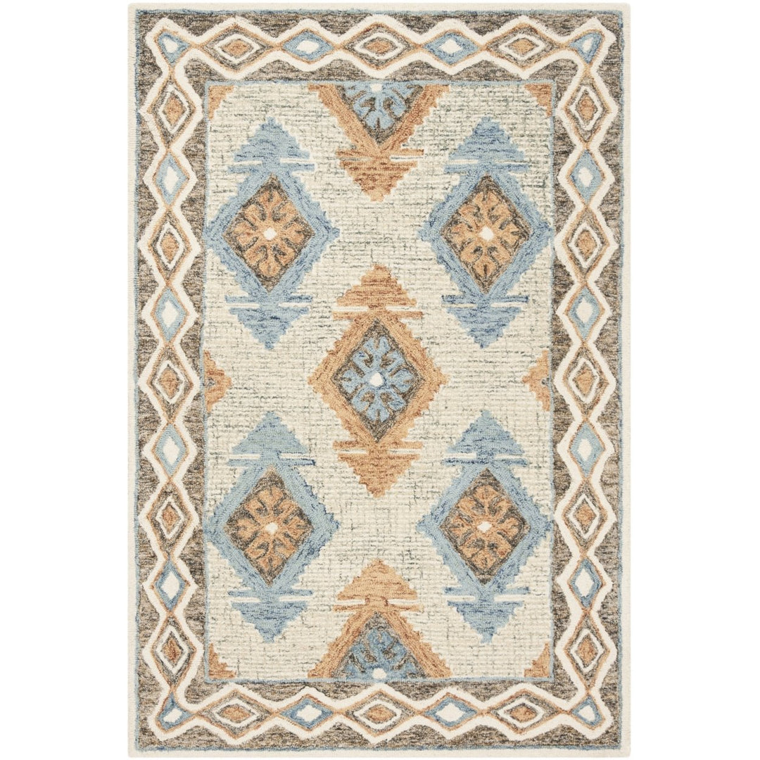 SAFAVIEH Micro-Loop MLP401A Handmade Blue / Beige Rug Image 8