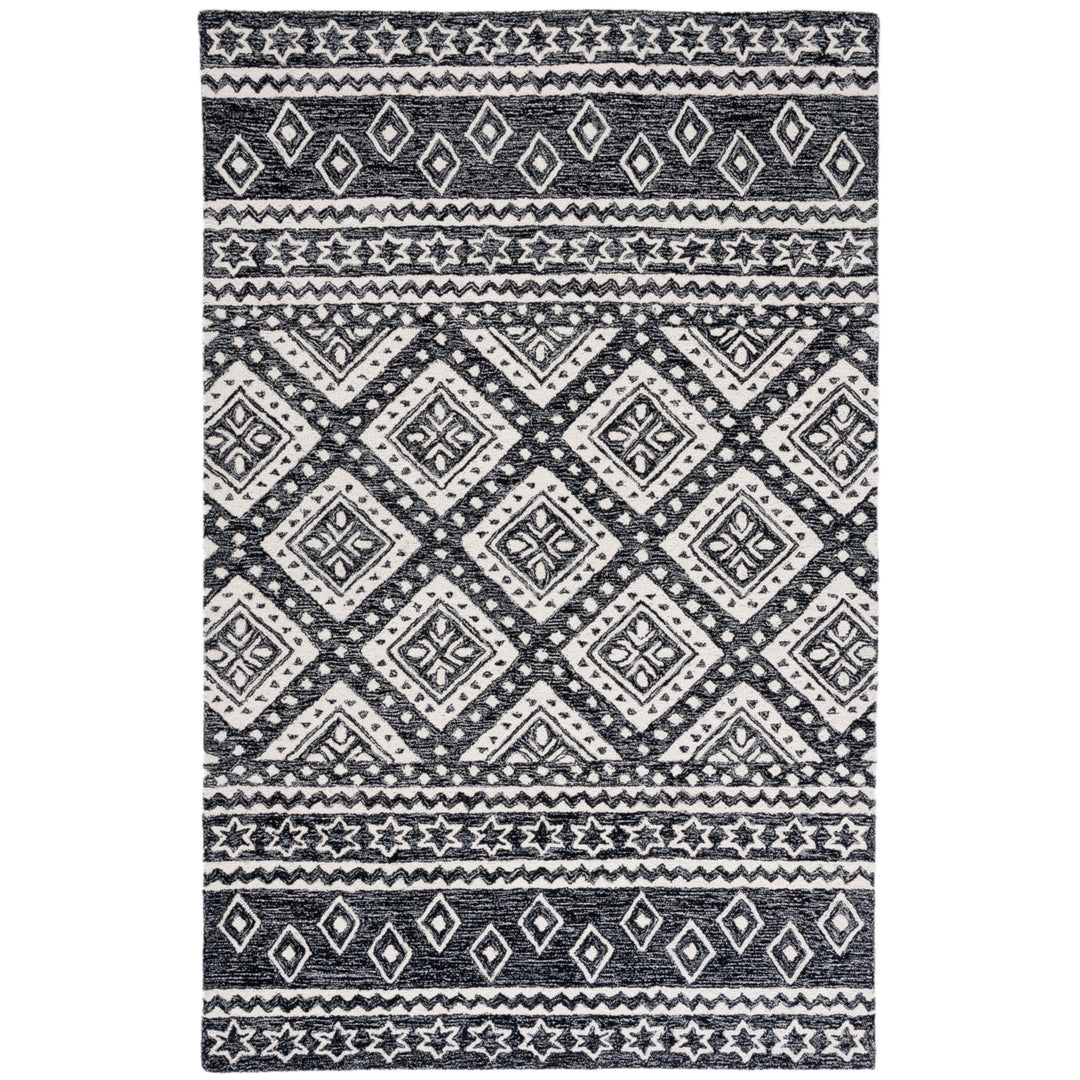 SAFAVIEH Micro-Loop MLP501H Handmade Black / Grey Rug Image 1