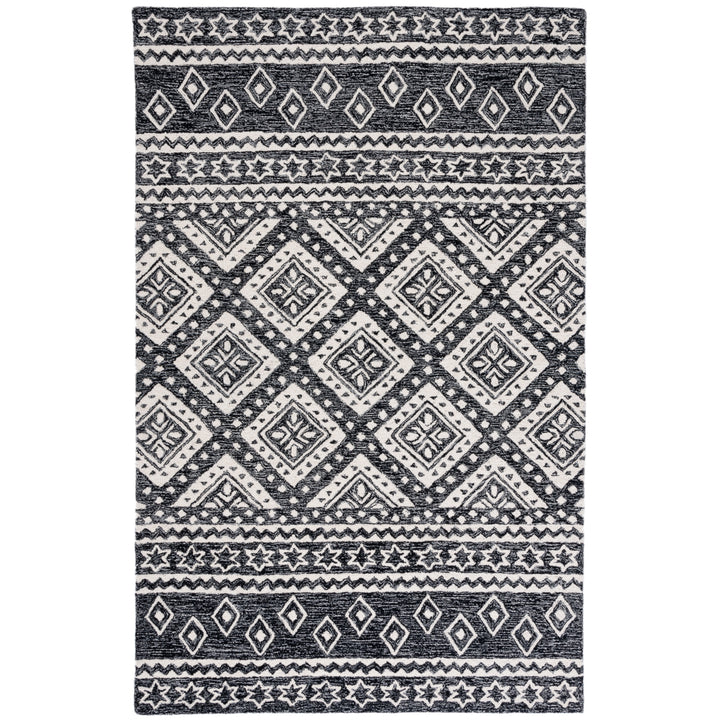 SAFAVIEH Micro-Loop MLP501H Handmade Black / Grey Rug Image 1